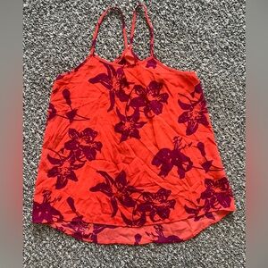 Banana Republic Floral Red and Purple Women's Top XS